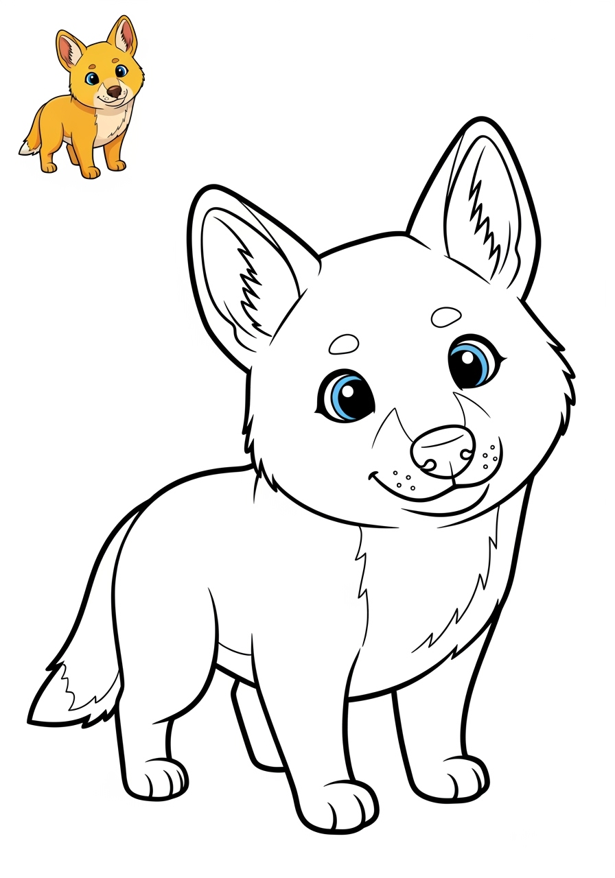 easy animals Miscellaneous & Less Common dingo kids coloring page 0