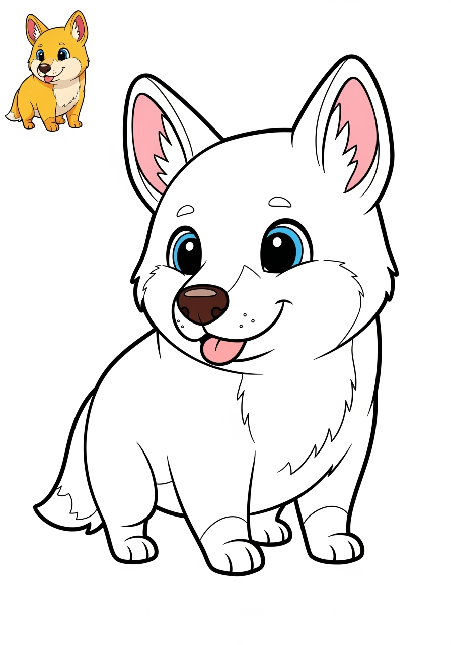 easy animals Miscellaneous & Less Common dingo kids coloring page 1
