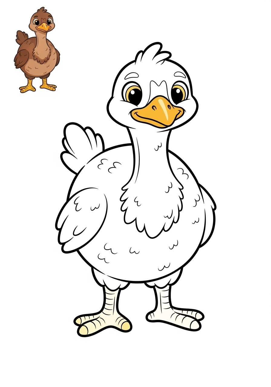 easy animals Miscellaneous & Less Common emu kids coloring page 0