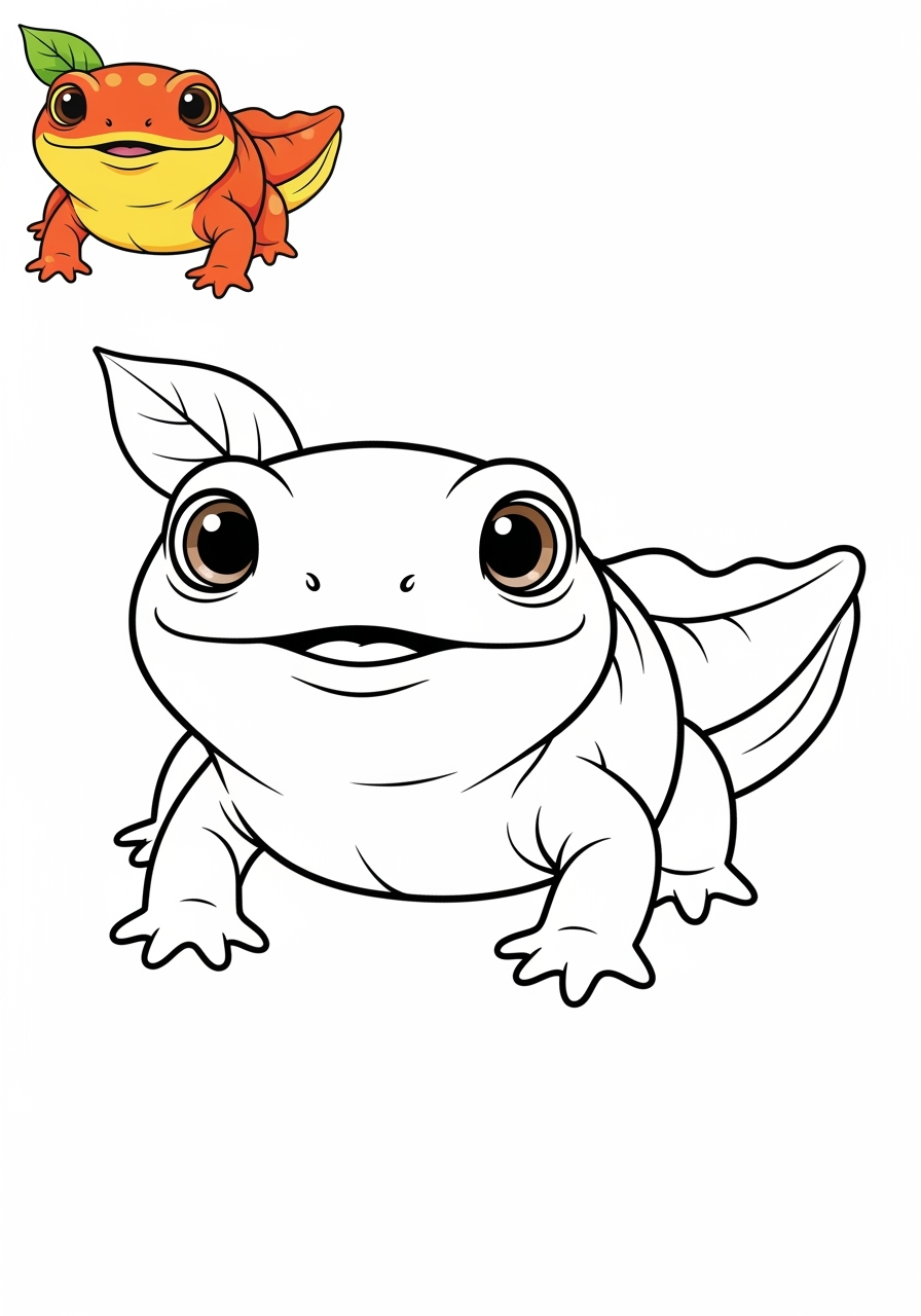 easy animals Miscellaneous & Less Common newt kids coloring page 0