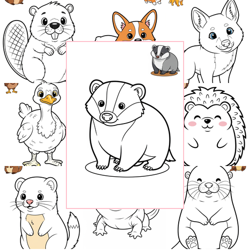 Easy Animals Miscellaneous & Less Common Coloring Sheets Collections Thumbnail