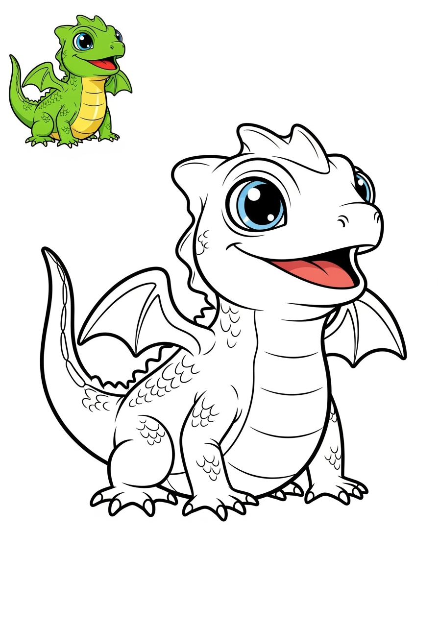 easy animals Legendary Creature basilisk kids coloring page 0
