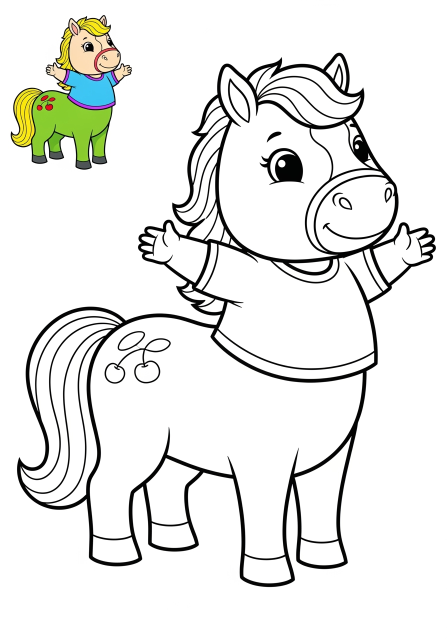 easy animals Legendary Creature centaur kids coloring page 1