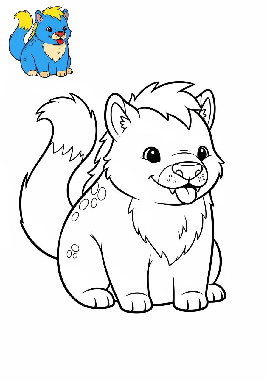 easy animals Legendary Creature fenrir kids coloring page 0