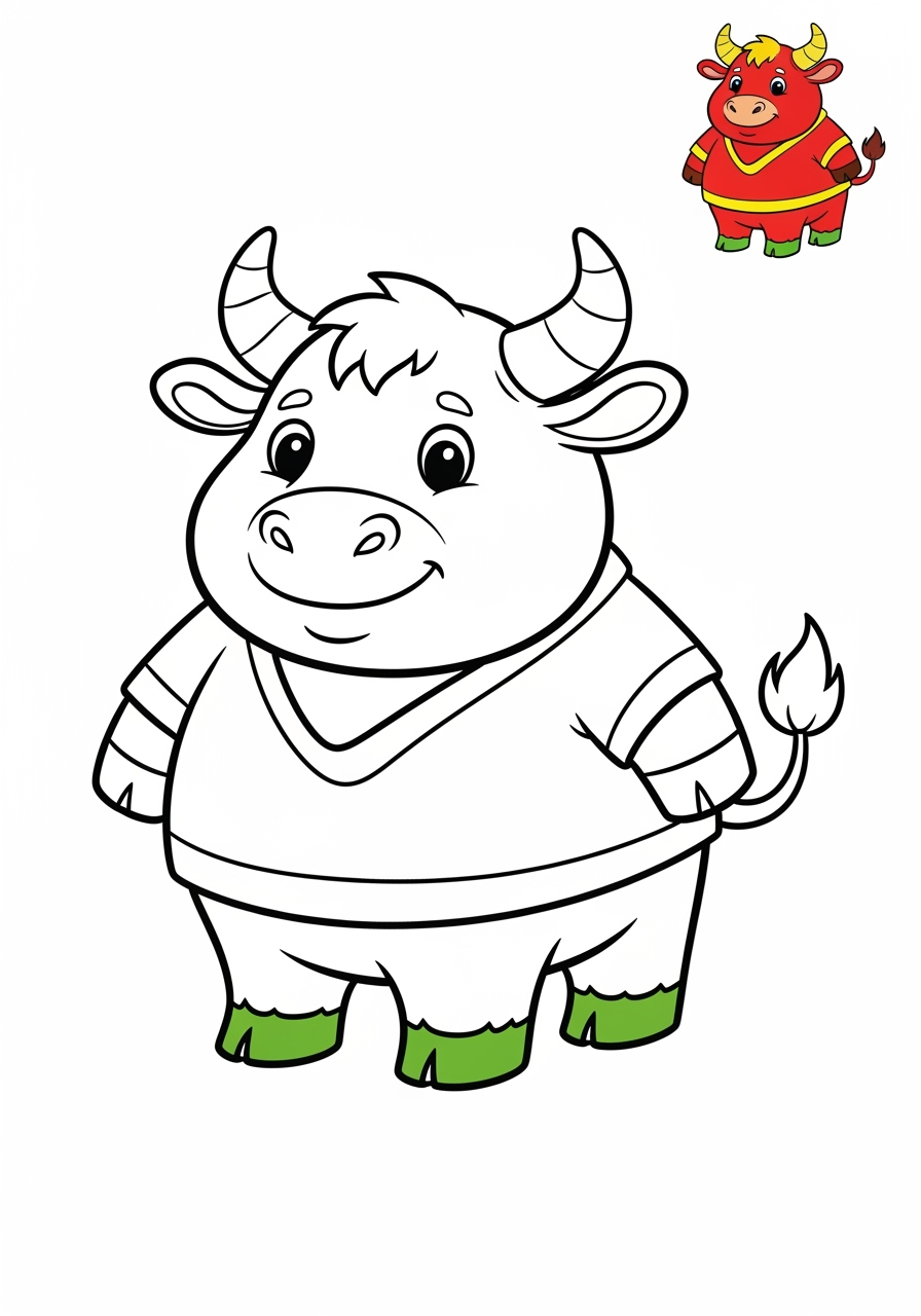 easy animals Legendary Creature minotaur kids coloring page 0