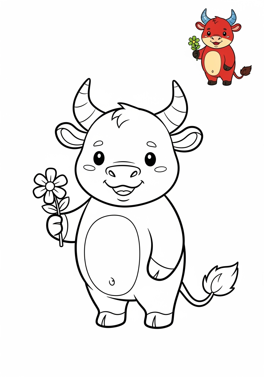 easy animals Legendary Creature minotaur kids coloring page 1