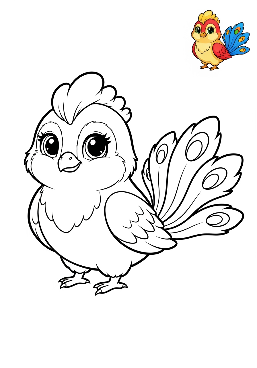 easy animals Legendary Creature phoenix kids coloring page 1