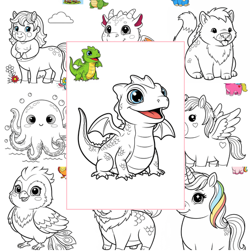 Easy Animals Legendary Creature Coloring Sheets Collections Thumbnail