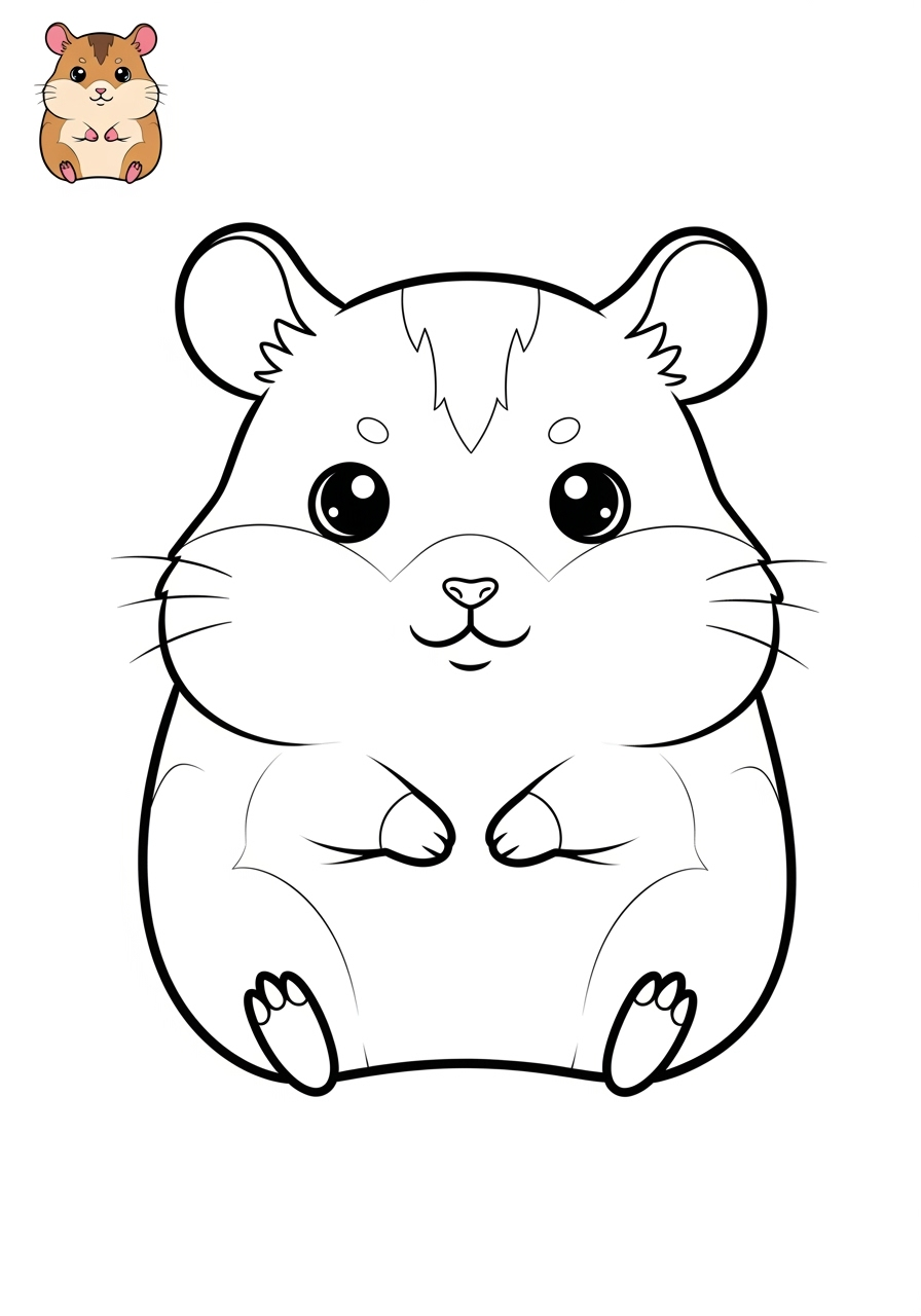 easy animals Popular Animals for Kids hamster kids coloring page 0