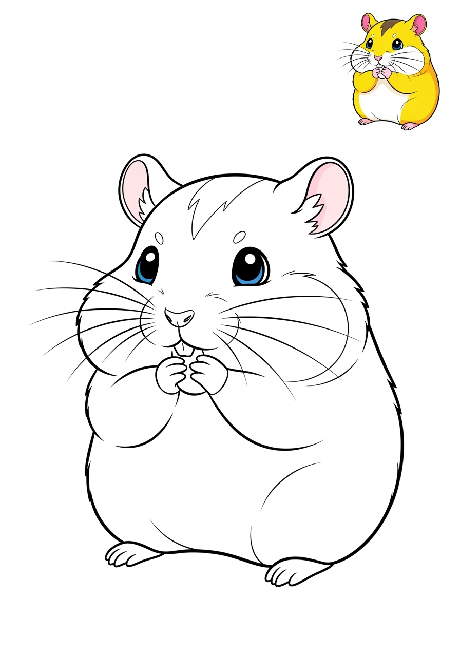 easy animals Popular Animals for Kids hamster kids coloring page 1
