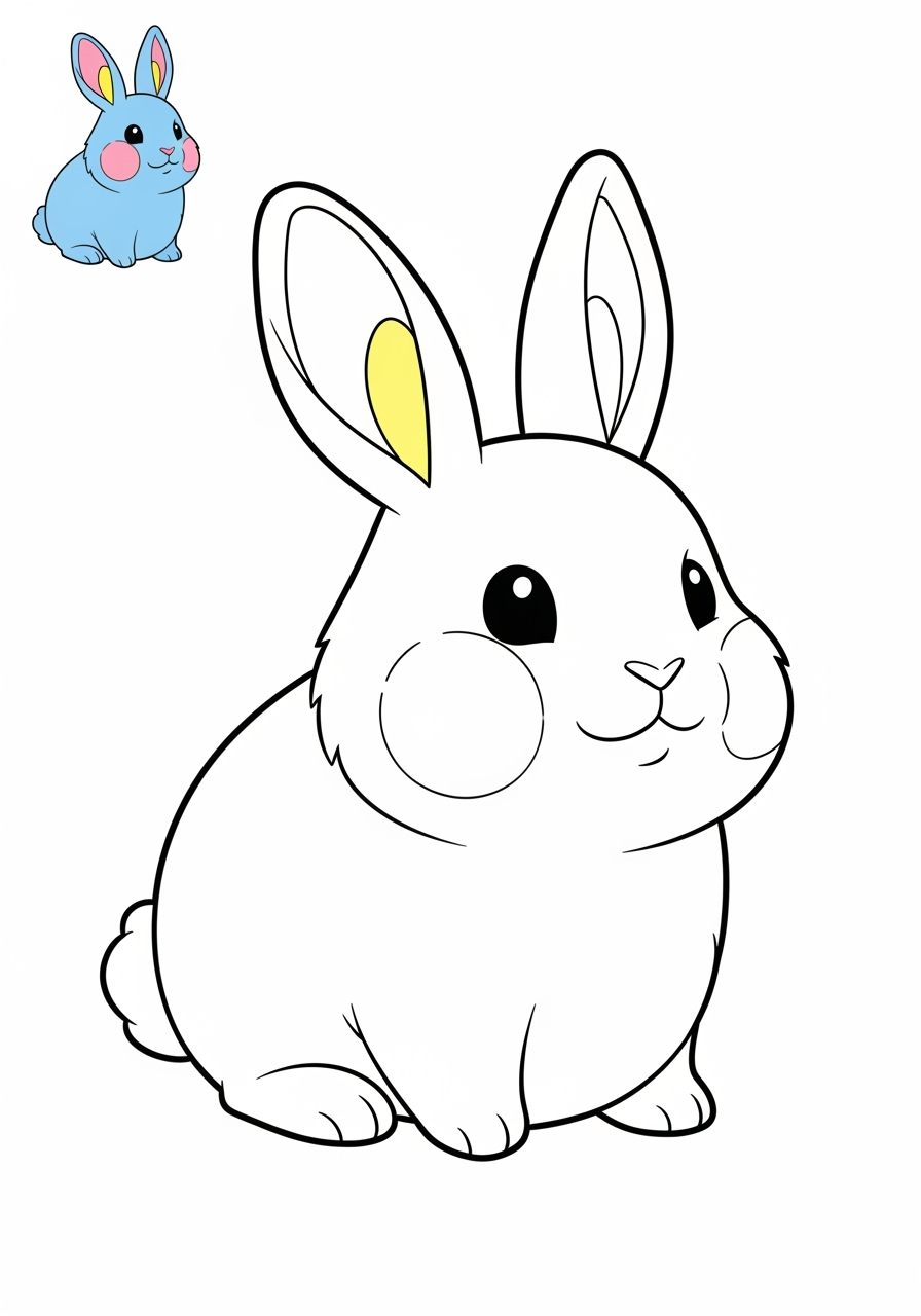 easy animals Popular Animals for Kids rabbit kids coloring page 0
