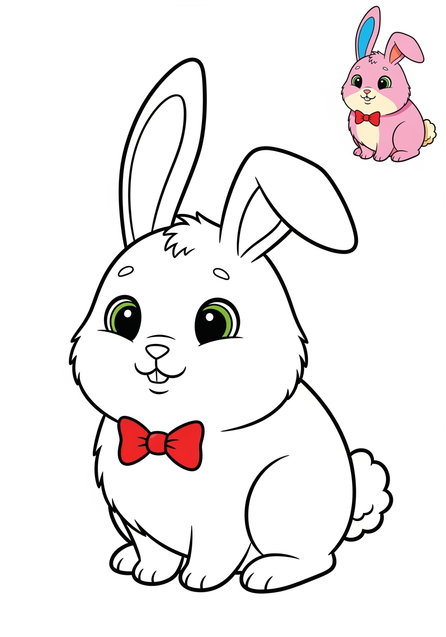 easy animals Popular Animals for Kids rabbit kids coloring page 1