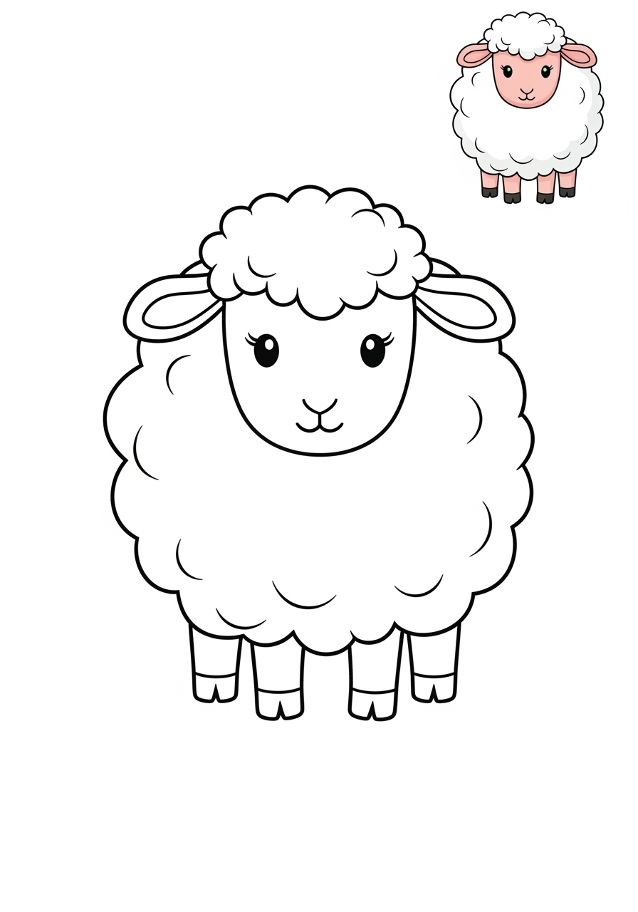 easy animals Popular Animals for Kids sheep kids coloring page 0