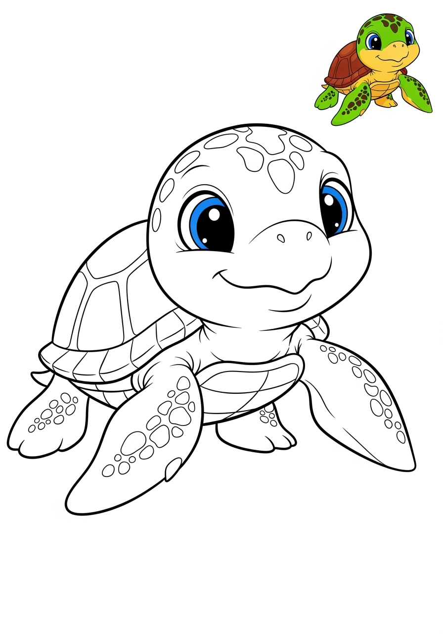 easy animals Popular Animals for Kids turtle kids coloring page 0