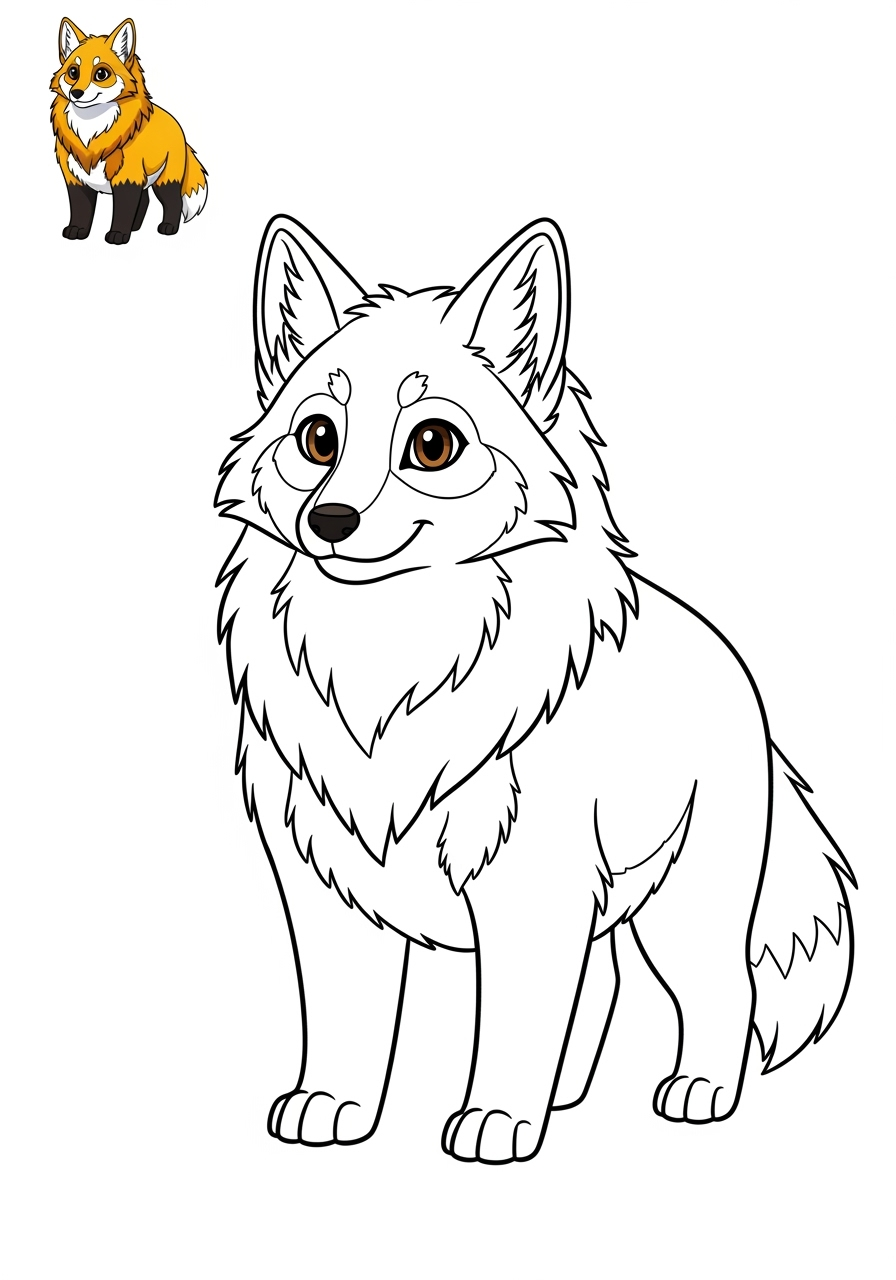 easy animals Zoo & Safari Favorites maned wolf kids coloring page 1