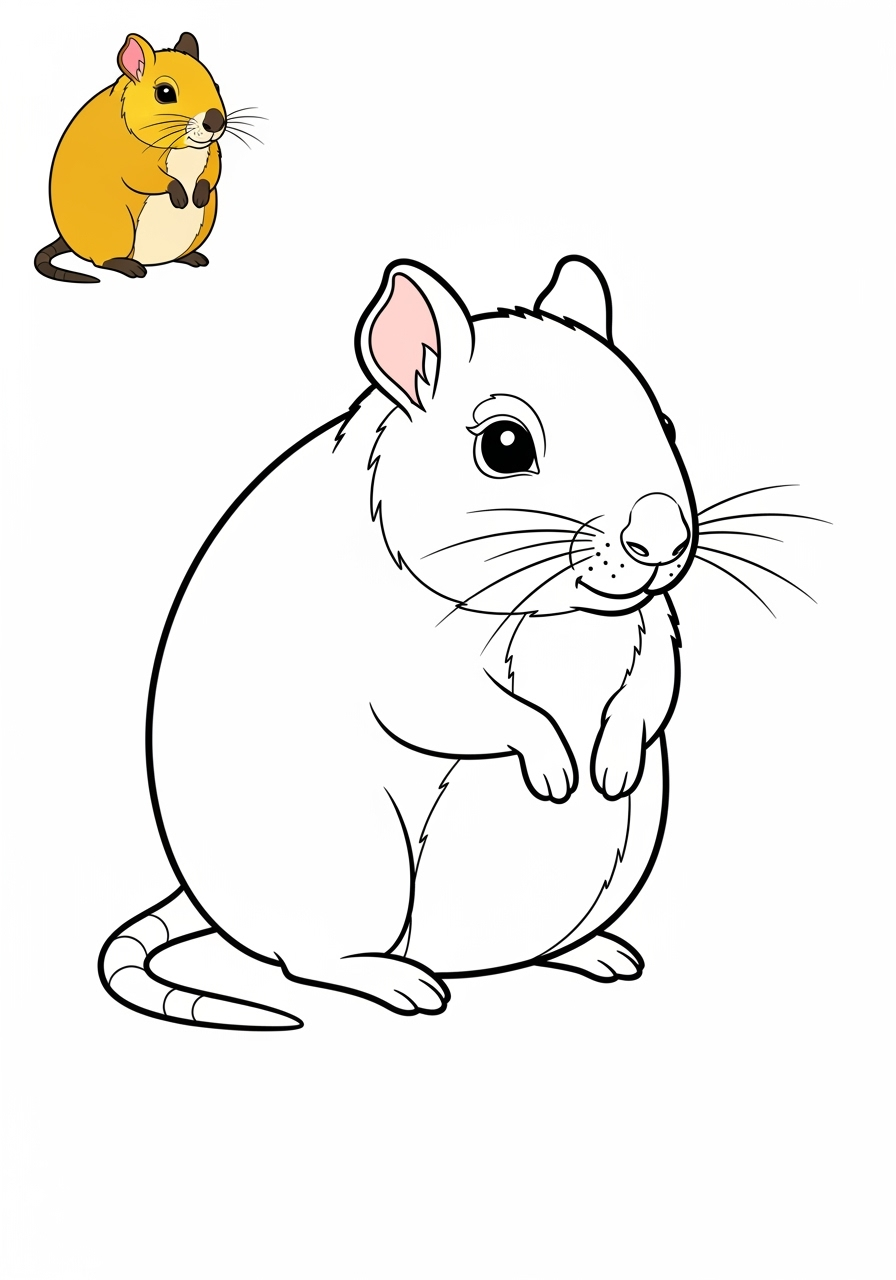 easy animals Rainforest & Jungle agouti kids coloring page 1