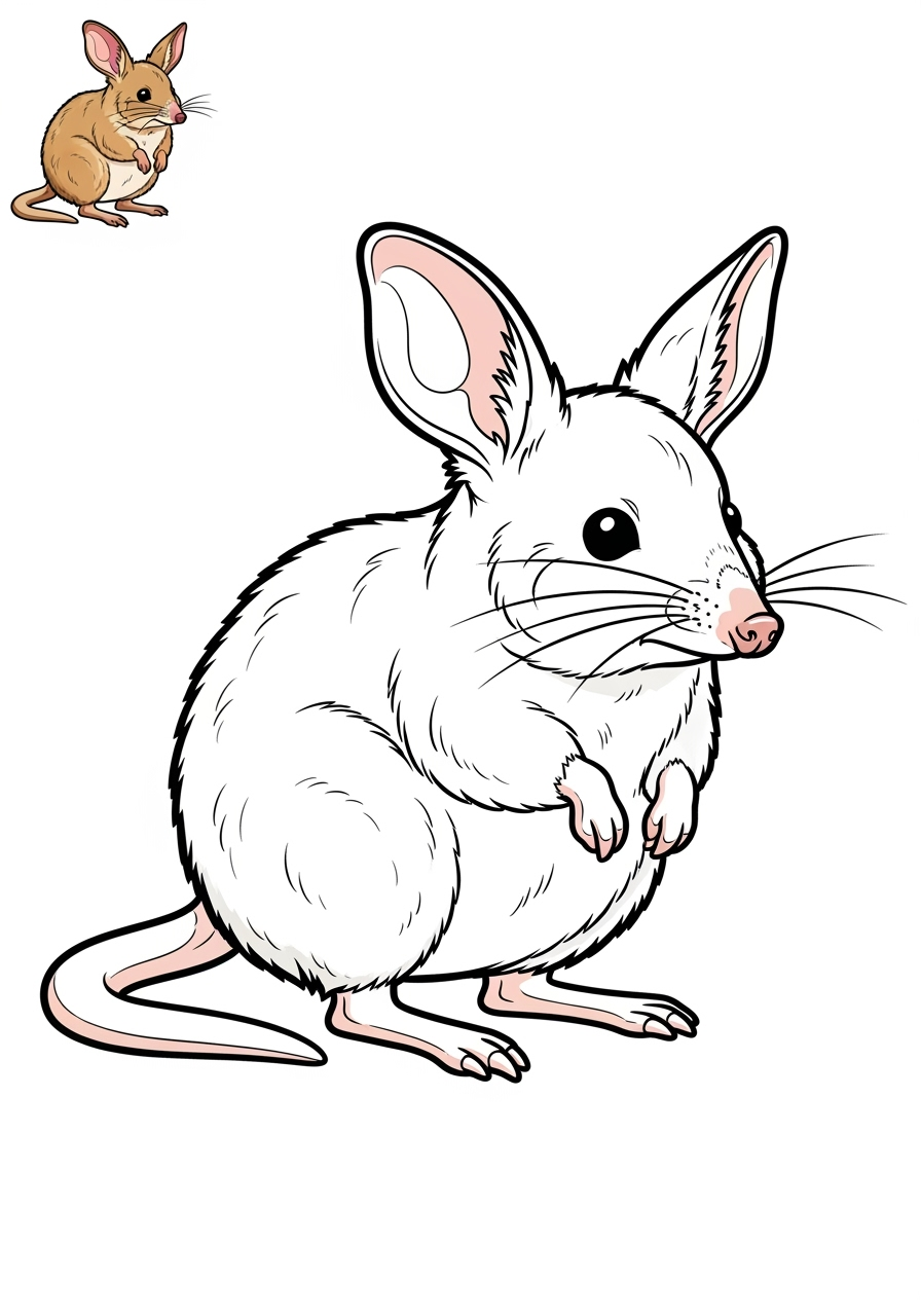 easy animals Australian & Unique bilby kids coloring page 0