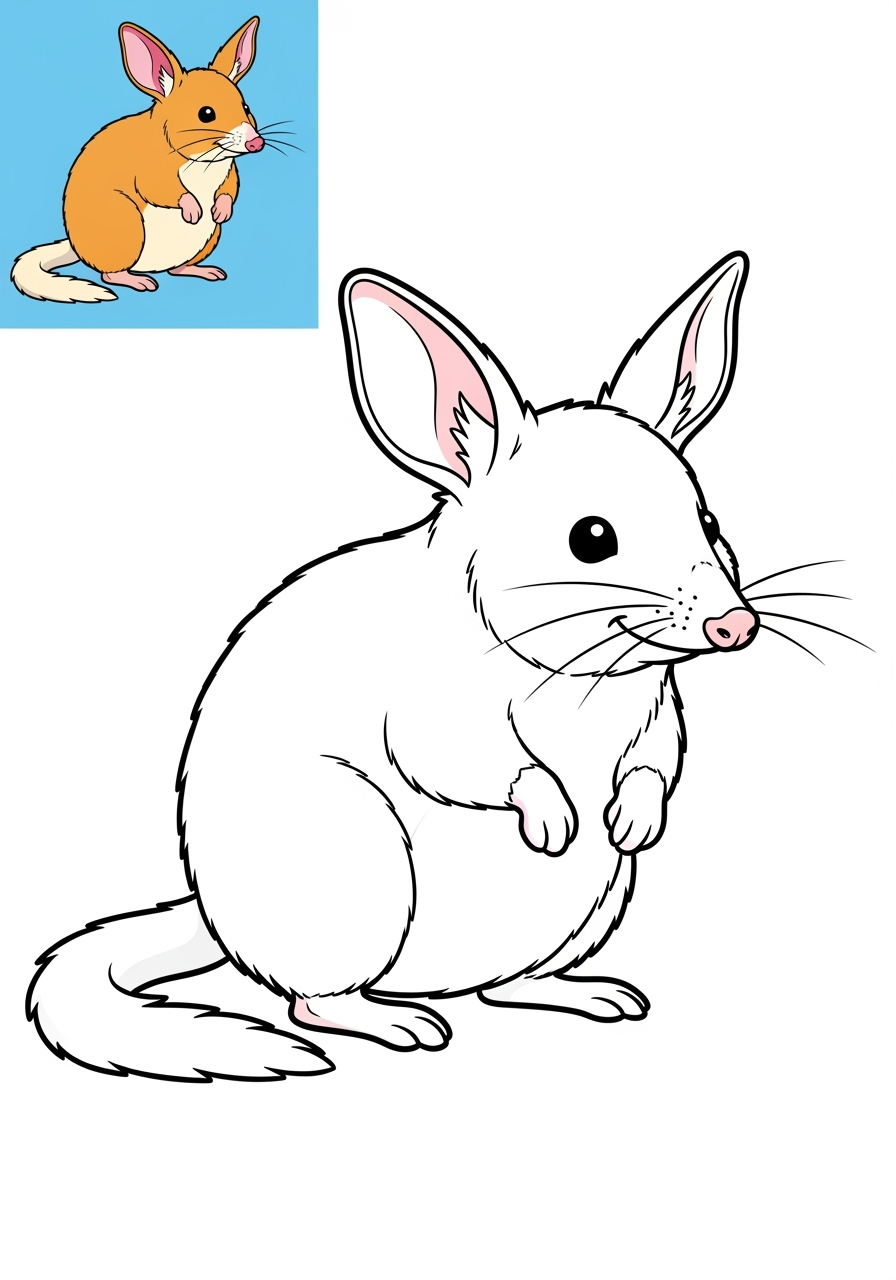easy animals Australian & Unique bilby kids coloring page 1