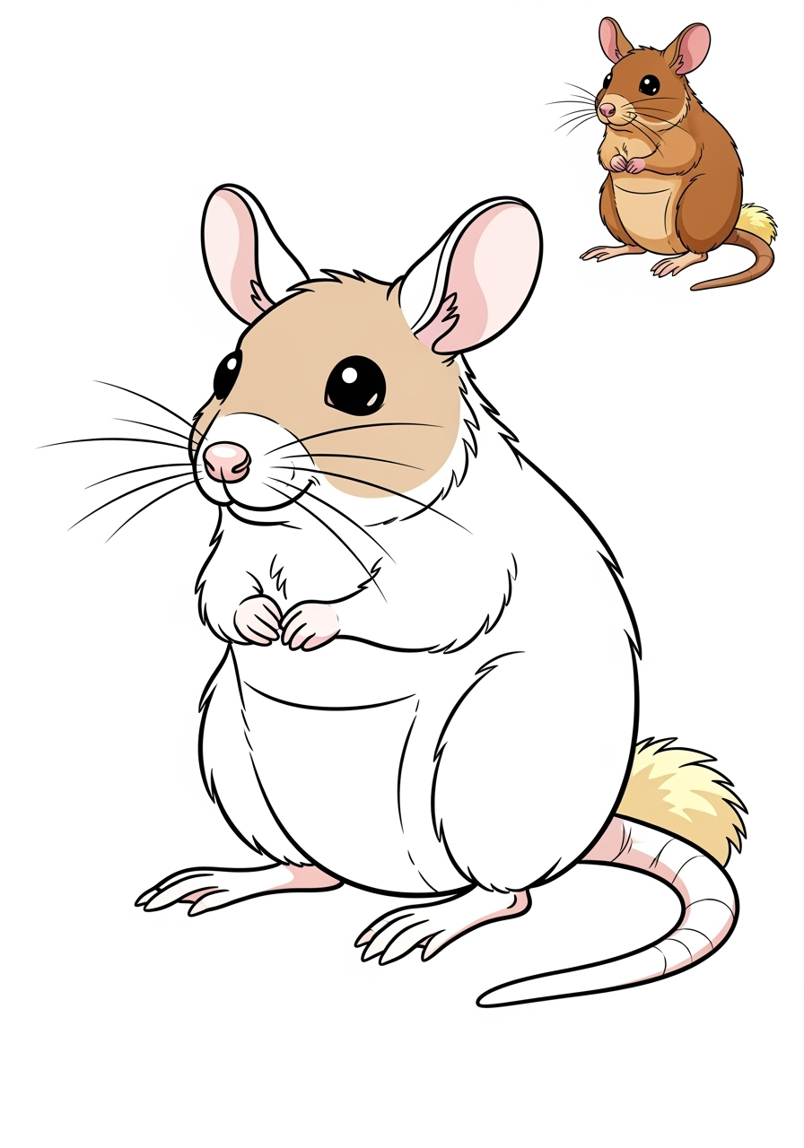 easy animals Australian & Unique kangaroo rat kids coloring page 0