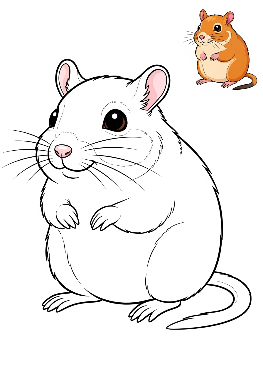 easy animals Pet Pals gerbil kids coloring page 0