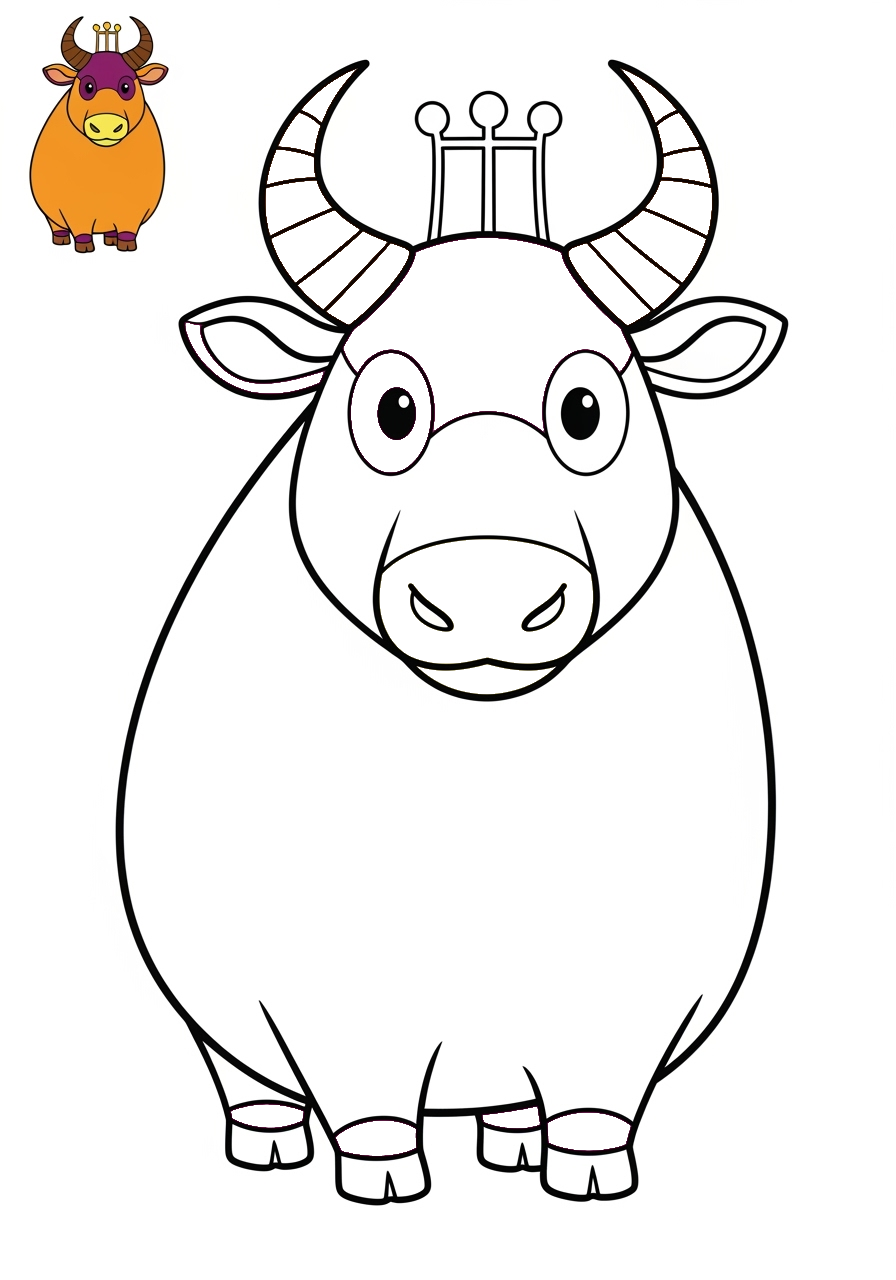 easy animals Savanna & Grassland topi kids coloring page 0