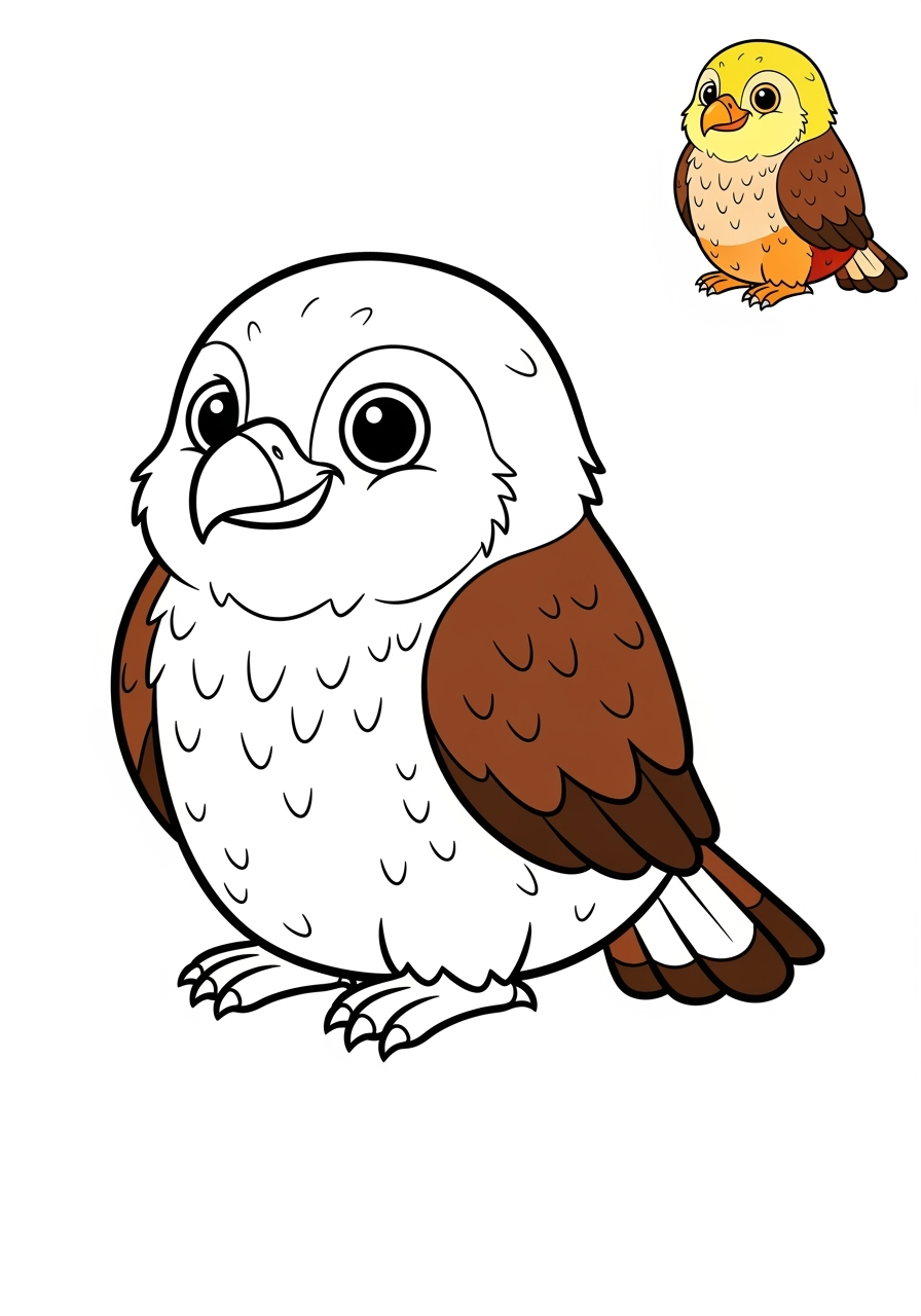 easy animals Mountain & Alpine lammergeier kids coloring page 1