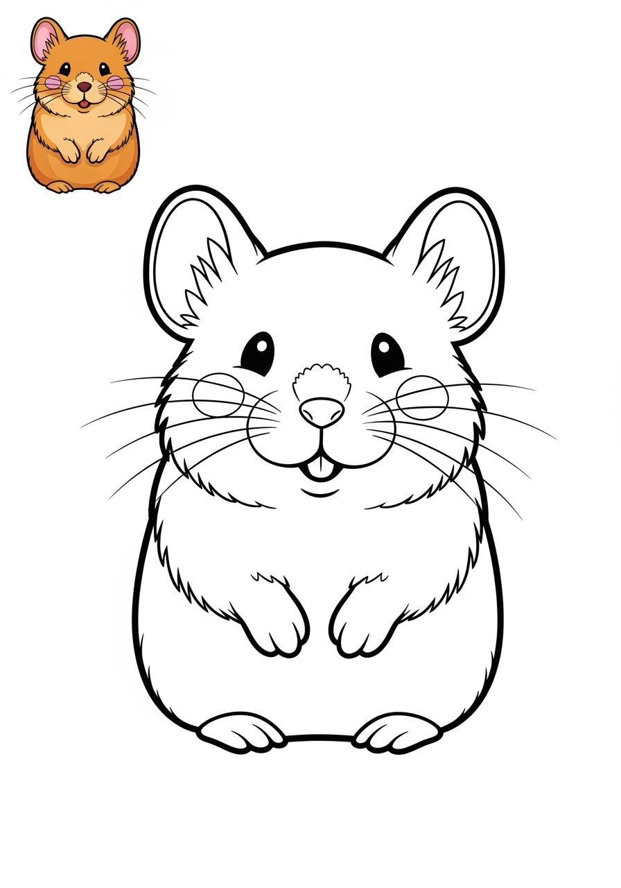 easy animals Mountain & Alpine pika kids coloring page 0