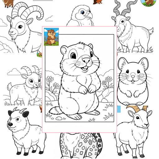 Easy Animals Mountain & Alpine Coloring Sheets Collections Thumbnail