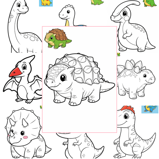 Easy Animals Dinosaurs Coloring Sheets Collections Thumbnail