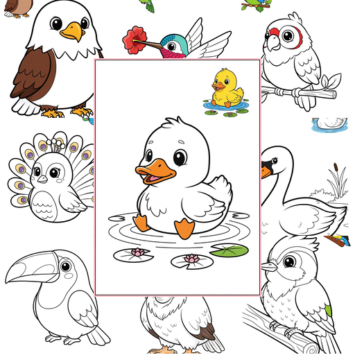 Easy Animals Birds Coloring Sheets Collections Thumbnail