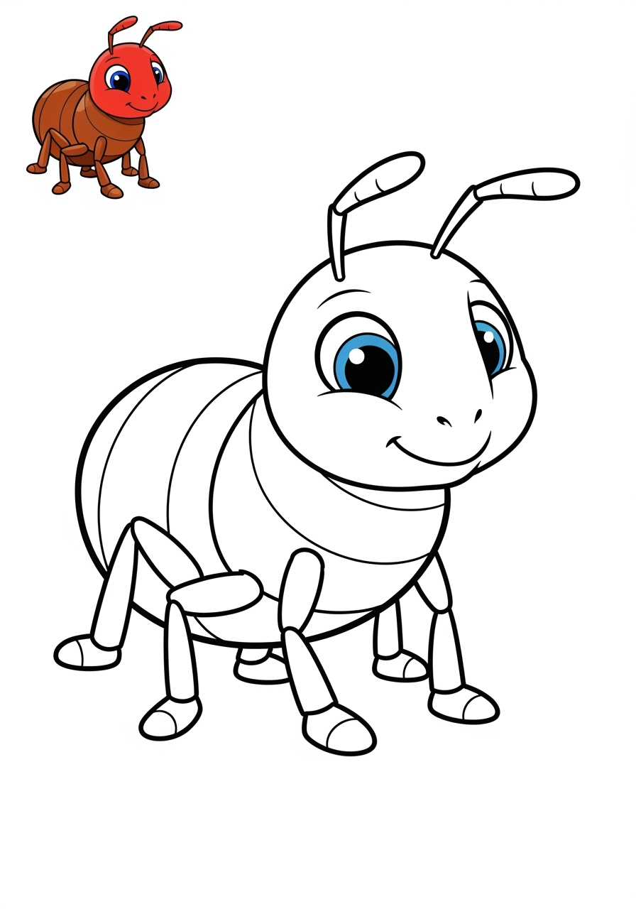 easy animals Insects & Arachnids ant kids coloring page 0