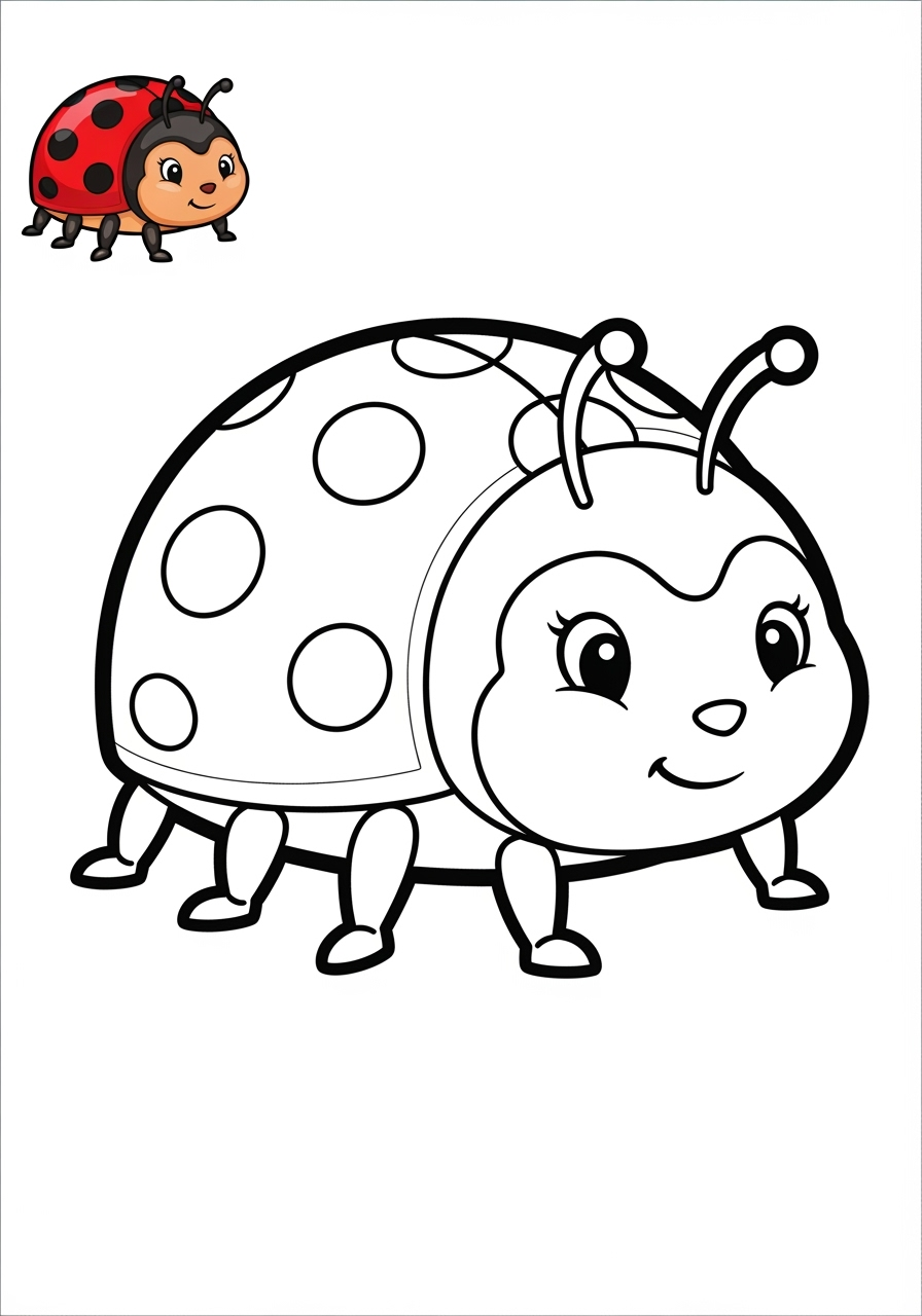 easy animals Insects & Arachnids ladybug kids coloring page 0
