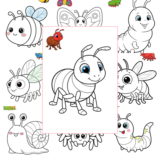 Easy Animals Insects & Arachnids Coloring Sheets Collections Thumbnail