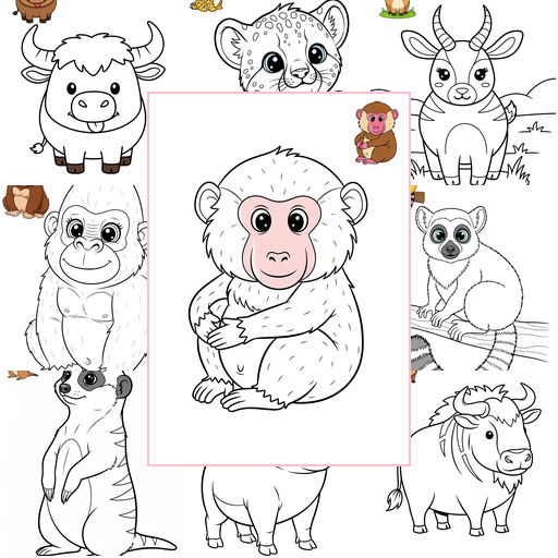 Easy Animals African Wildlife Coloring Sheets Collections Thumbnail