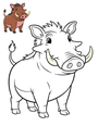 easy animals African Wildlife warthog kids coloring page 0_thumb