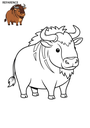 easy animals African Wildlife wildbeest kids coloring page 0_thumb
