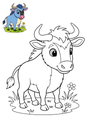 easy animals African Wildlife wildbeest kids coloring page 1_thumb