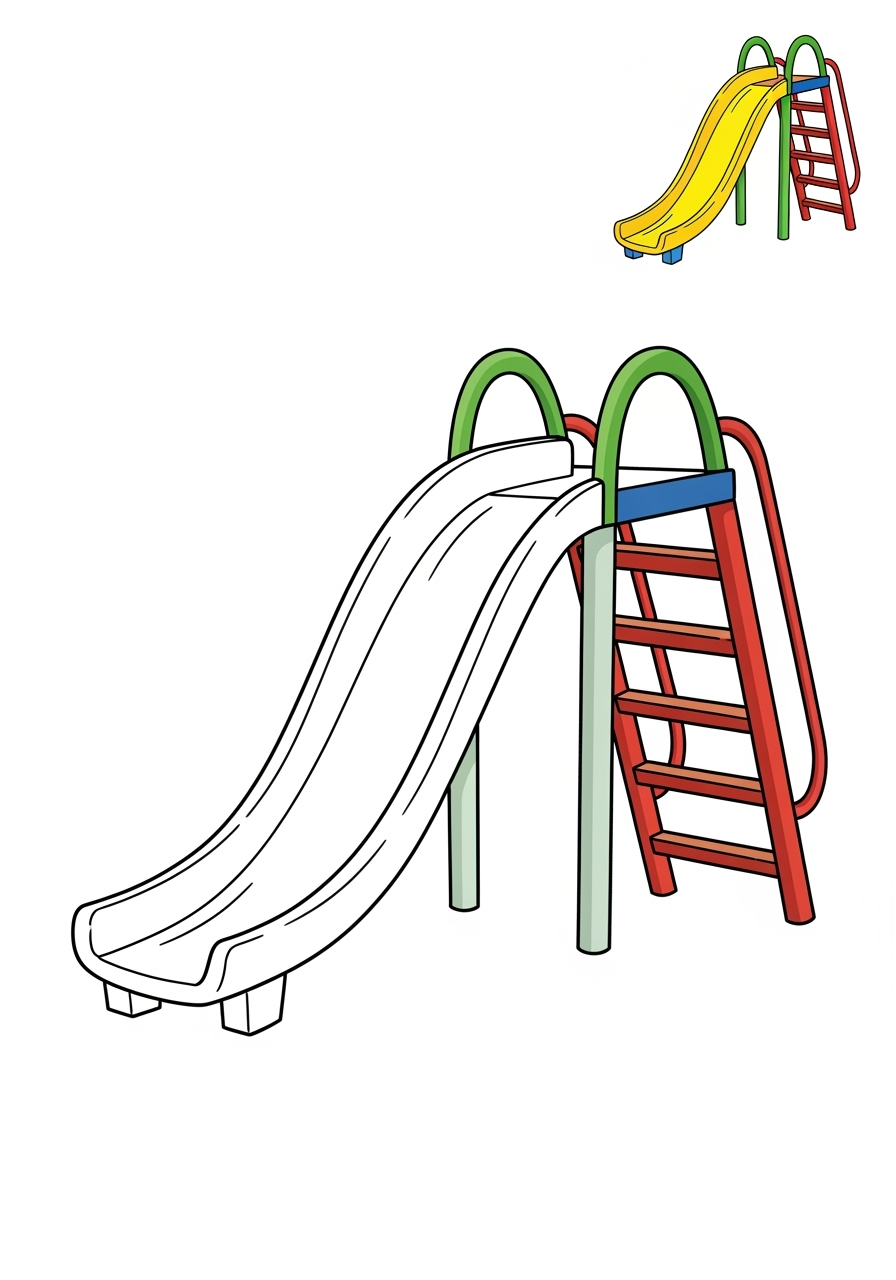 easy buildings and places Play & Fun slide kids coloring page 1