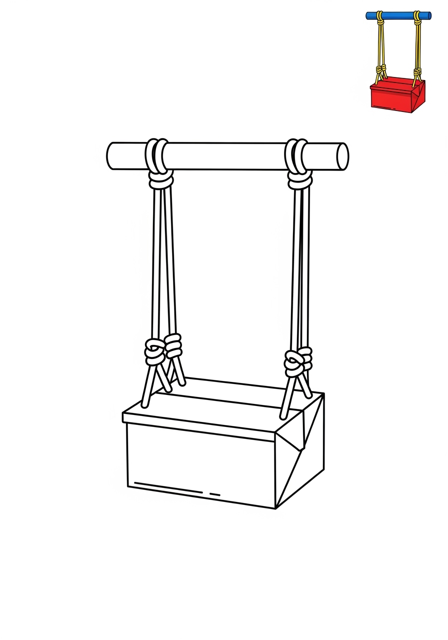 easy buildings and places Play & Fun swing kids coloring page 0
