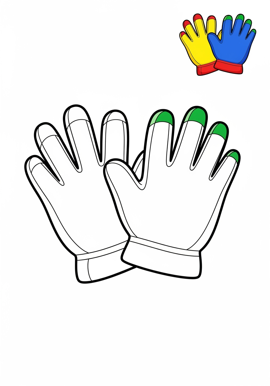 easy clothing and accessories Clothing gloves kids coloring page 0