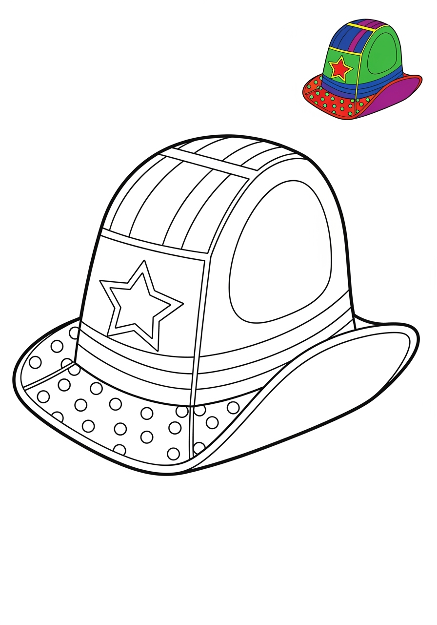 easy clothing and accessories Clothing hat kids coloring page 0