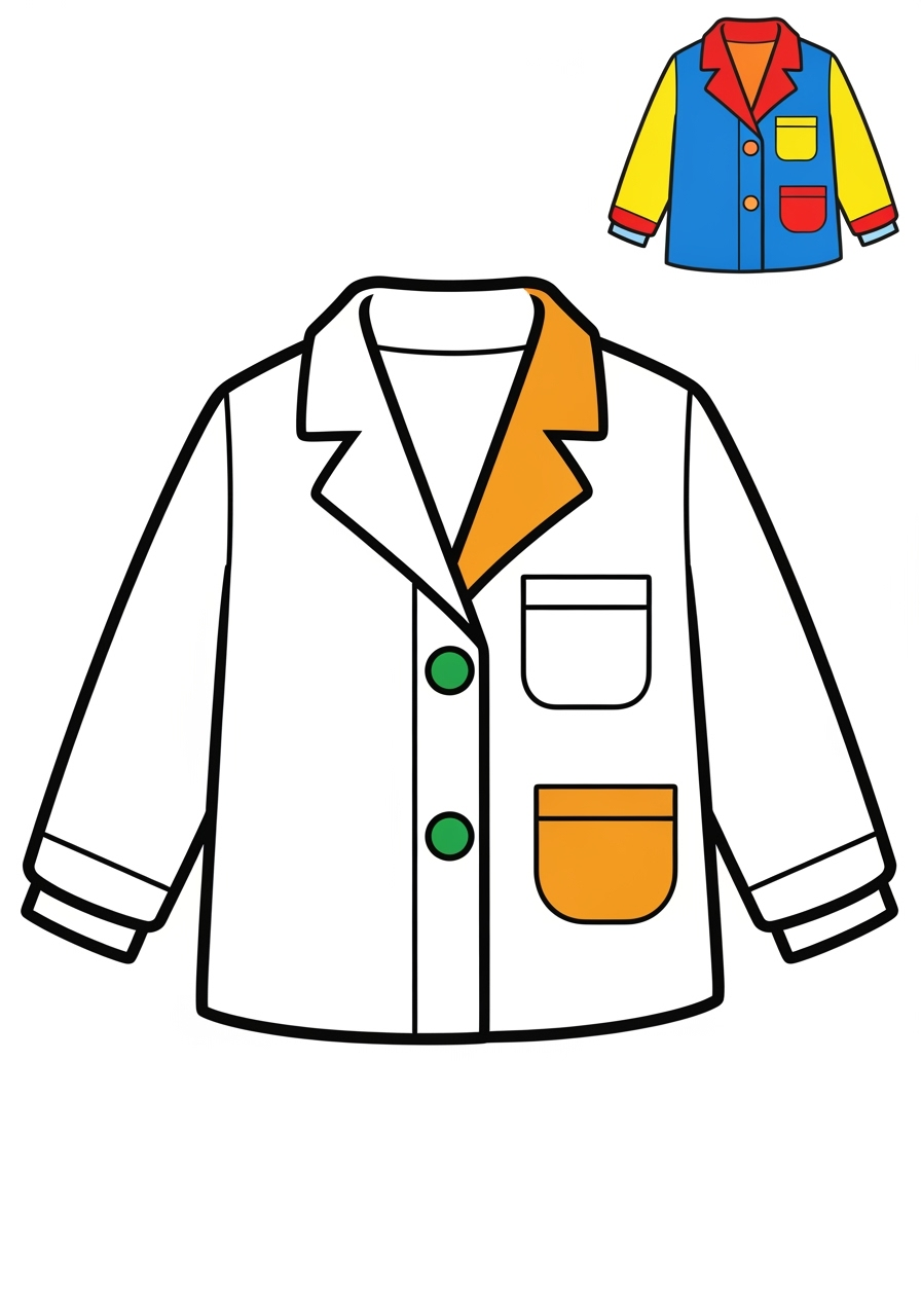 easy clothing and accessories Clothing jacket kids coloring page 0