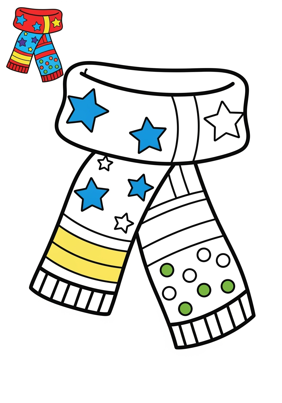 easy clothing and accessories Clothing scarf kids coloring page 0