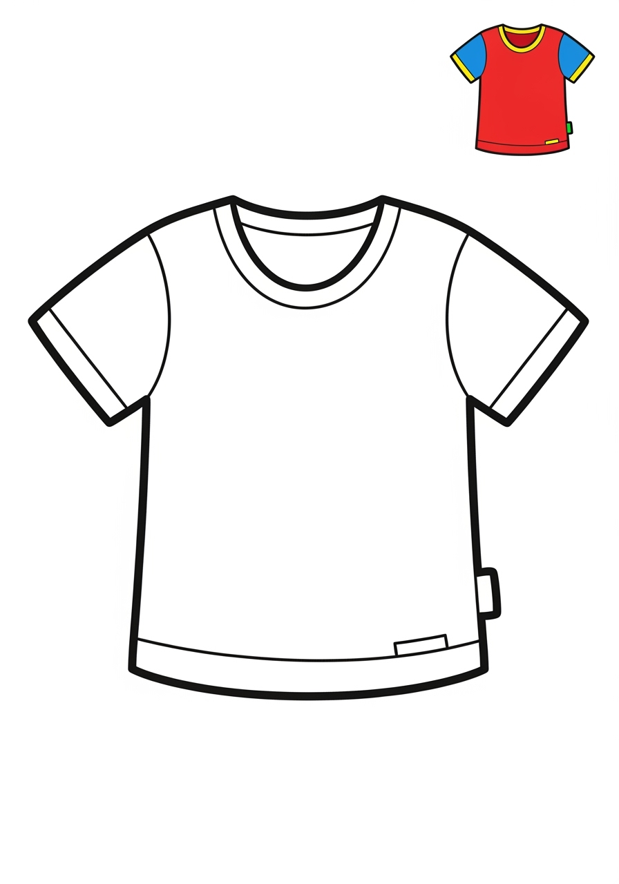 easy clothing and accessories Clothing shirt kids coloring page 0