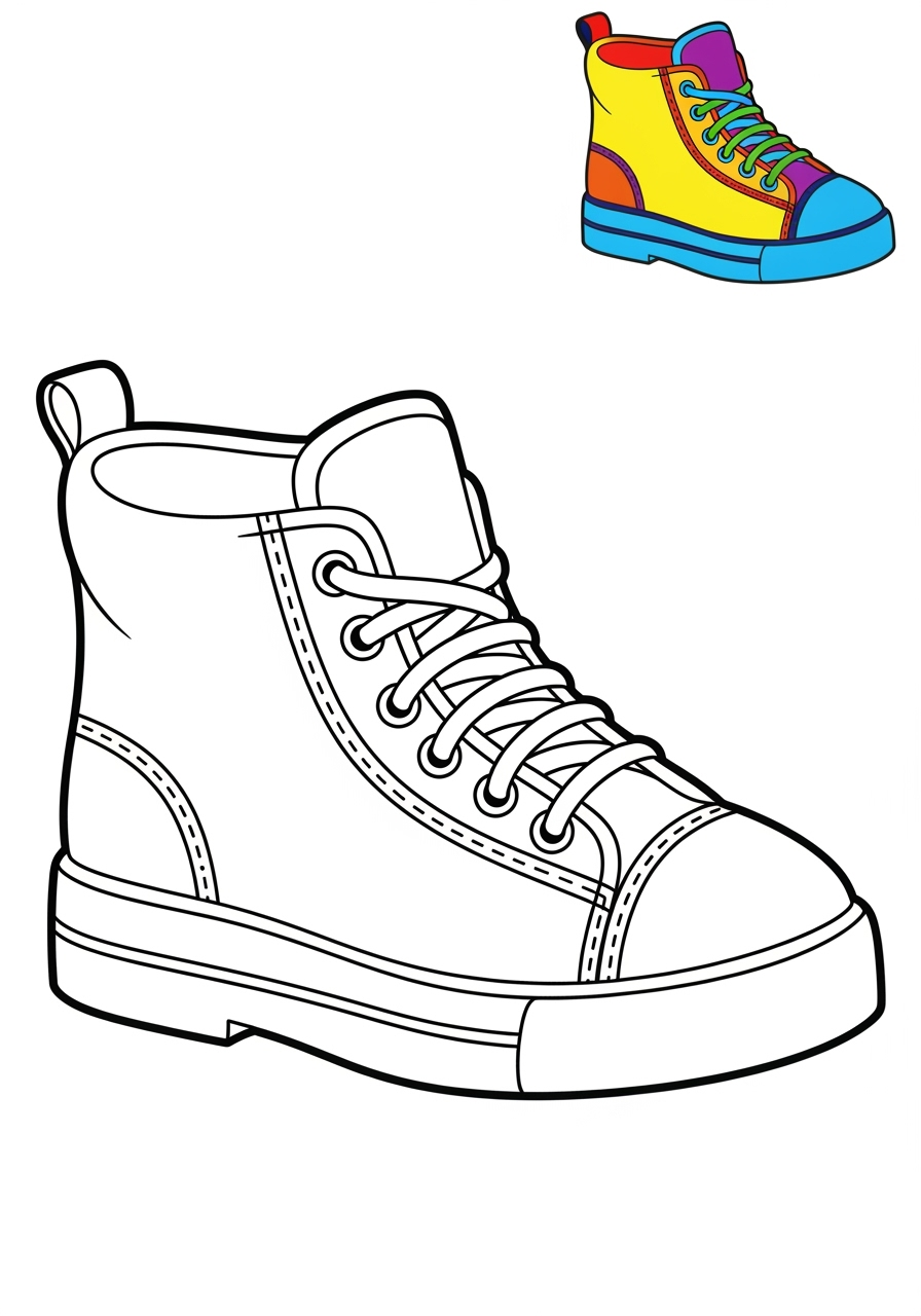 easy clothing and accessories Clothing shoes kids coloring page 0