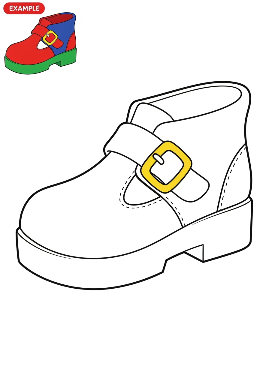easy clothing and accessories Clothing shoes kids coloring page 1