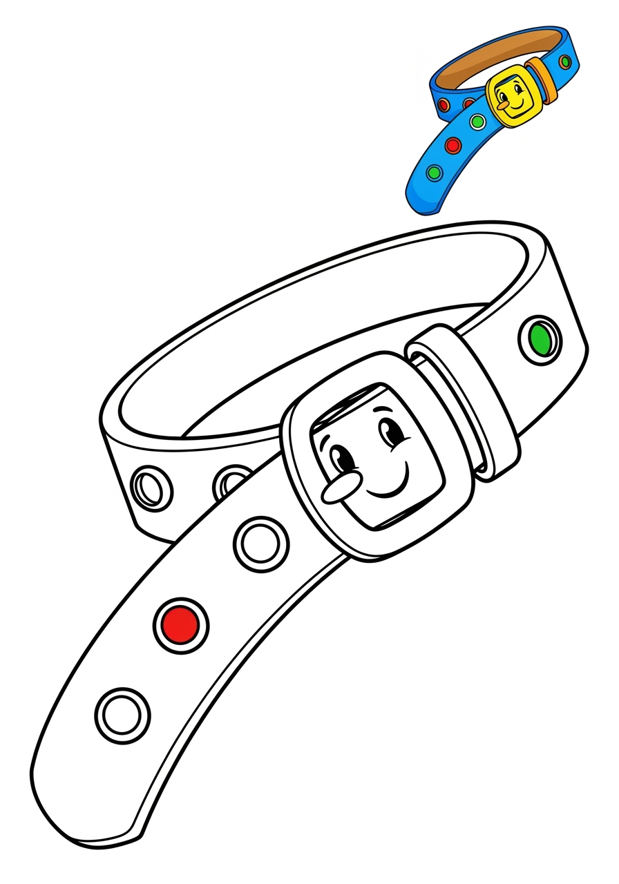 easy clothing and accessories Accessories belt kids coloring page 0