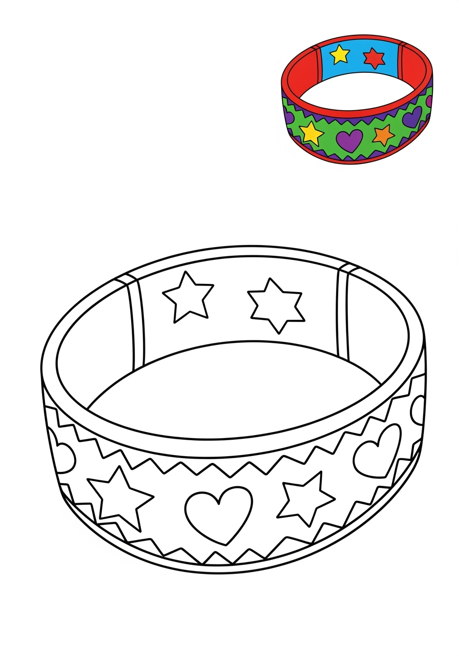 easy clothing and accessories Accessories bracelet kids coloring page 1