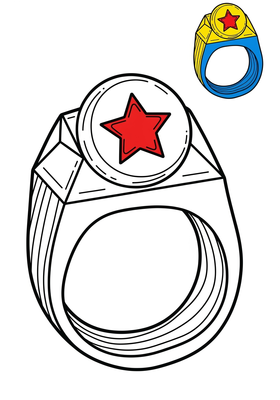 easy clothing and accessories Accessories ring kids coloring page 0