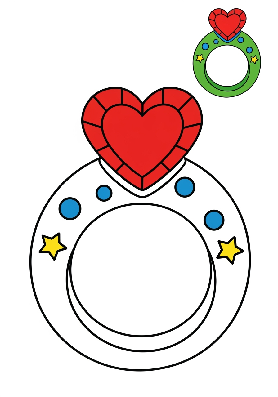 easy clothing and accessories Accessories ring kids coloring page 1